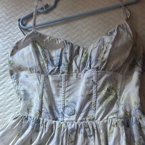 En Saison Floral Midi Dress - Blue and Green